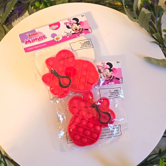 Disney Junior, Minnie Mouse Heads, Popper Fidget Keychain's, Set of 2 - Picture 10 of 10